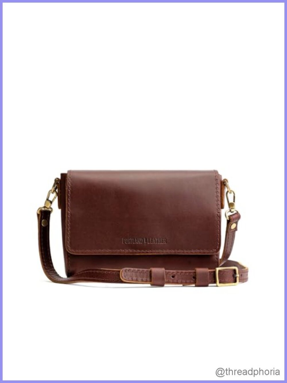 Women's Leather Crossbody Bag - Full-Grain Distressed Purse Satchel